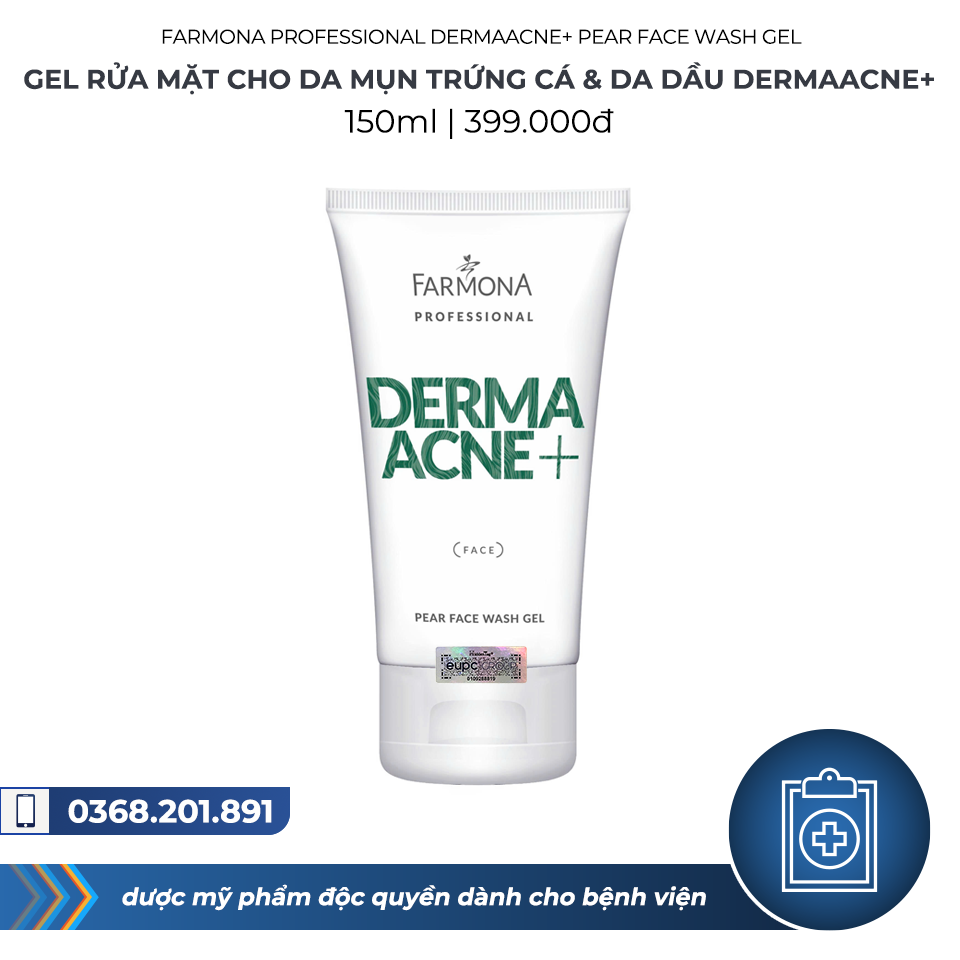 Gel rửa mặt cho da mụn trứng cá & da dầu Dermaacne+